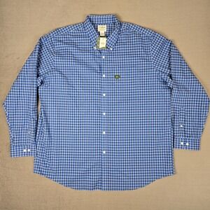 LL Bean Shirt Mens 2XL Blue Wrinkle Free Cotton Traditional Fit Button Down NWT
